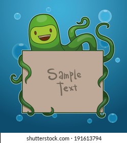 Octopus banner, vector