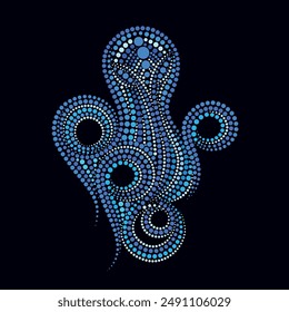 The octopus. Beautiful decoration made of turquoise beads.