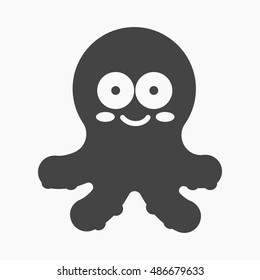 Octopus black icon. Illustration for web and mobile design.