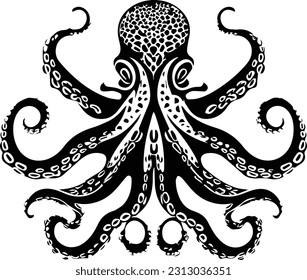 Octopus black and white images