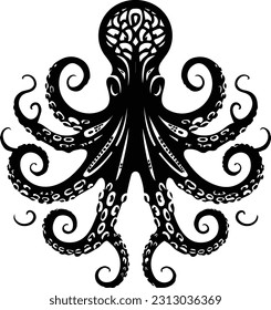 Octopus black and white images