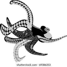 octopus black and white printing