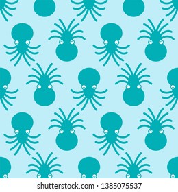 Octopus blue art pattern seamless