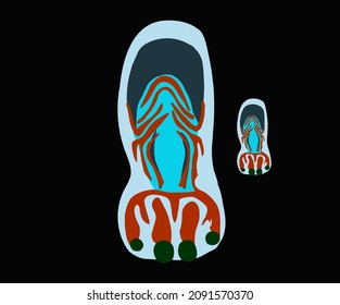 octopus in blue and red color