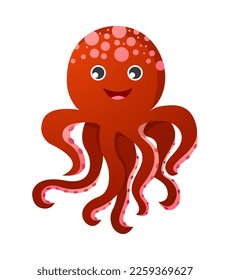 Octopus cartoon character . Vector .