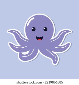 octopus cartoon design vector flat modern isolated illustration