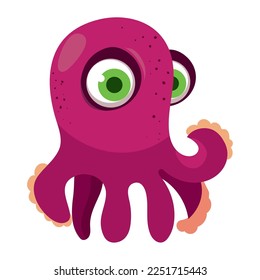 octopus cartoon icon isolated style