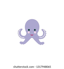 octopus cartoon icon on a white background