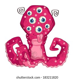Octopus Cartoon Monster