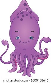 octopus cartoon on a white background