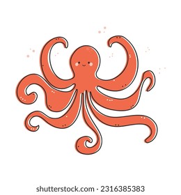  octopus cartoon vector isolated illustration