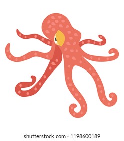 
Octopus, a cephalopod mollusc with eight sucker-bearing arms,
