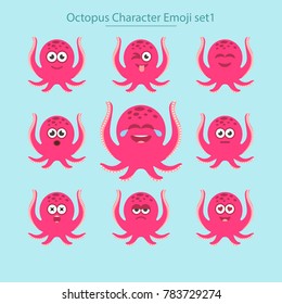 octopus character emoji set1