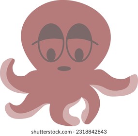 octopus character illustration suitable for stickers and emoticons