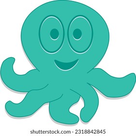 octopus character illustration suitable for stickers and emoticons