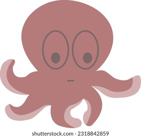octopus character illustration suitable for stickers and emoticons