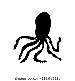 Octopus Character sea animal on deep background. Wild life illustration. Underwear world. Vector illustration.