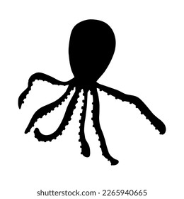 Octopus Character sea animal on deep background. Wild life illustration. Underwear world. Vector illustration.