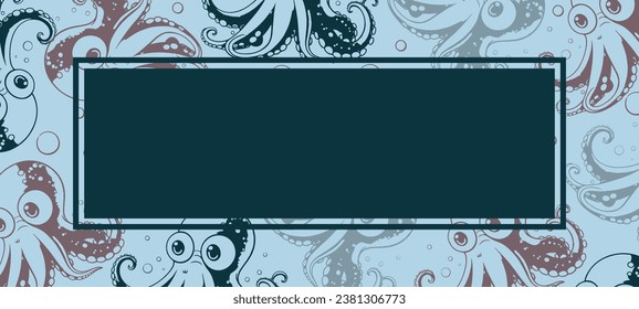 Octopus for children. Underwater world. Vector isolated illustrations for children's design, packaging.