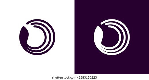 Octopus circle modern logo tentacle simple minimal icon abstract