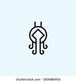 octopus coin logo. money icon