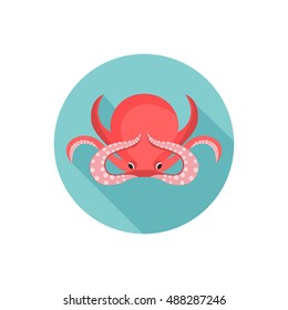 Octopus color flat icon