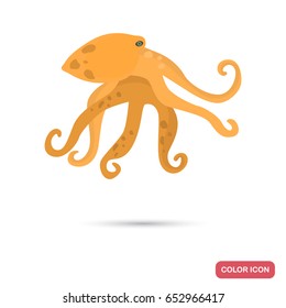 Octopus color flat icon for web and mobile design