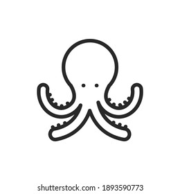 Octopus color line icon. Pictogram for web page, mobile app, promo. Editable stroke.