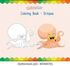 Octopus coloring book educational game