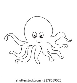 octopus coloring page for kids
