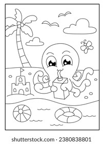 Octopus coloring pages for kids