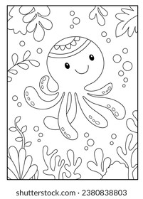 Octopus coloring pages for kids