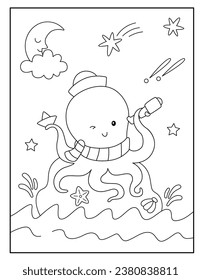 Octopus coloring pages for kids