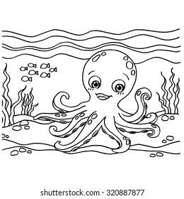 Octopus Coloring Pages vector
