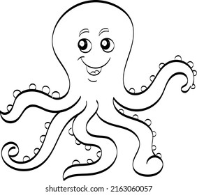 Octopus Coloring Printable Page Line Art Stock Vector (Royalty Free ...