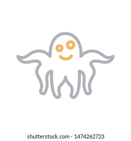 octopus colour line vector icon