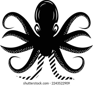 Octopus concept, octopuses or octopodes vector icon design, Sea Food symbol, Underwater Animals sign, aquatic Common species stock illustration 