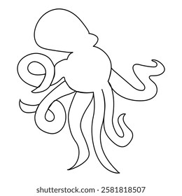 Octopus continuous line art drawing