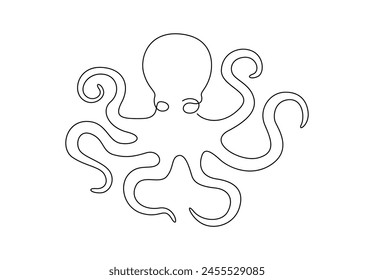Octopus continuous one line drawing vector illustration 