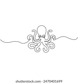 
Octopus   continuous one line drawing of outline vector illustration

