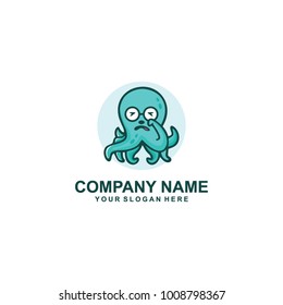 octopus cry logo vector