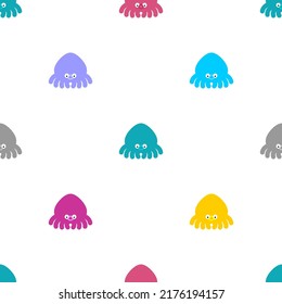 Octopus lindo patrón de dibujos animados sin costura. Poco fondo de la población. Textura de tela de bebé