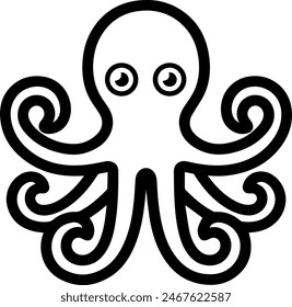 Octopus cute icon line style