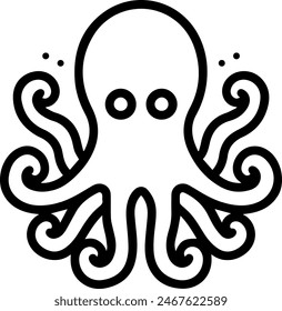 Octopus cute icon line style