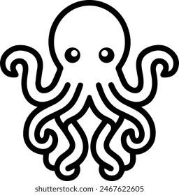 Octopus cute icon line style