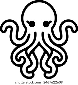 Octopus cute icon line style