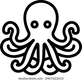 Octopus cute icon line style