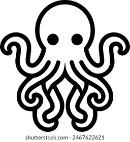 Octopus cute icon line style