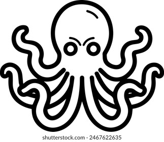 Octopus cute icon line style