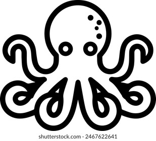 Octopus cute icon line style